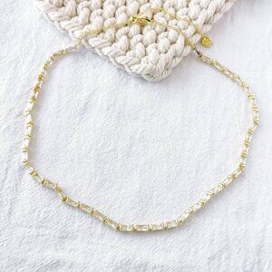 Kendra Scott Juliette Gold White Crystal Strand Necklace